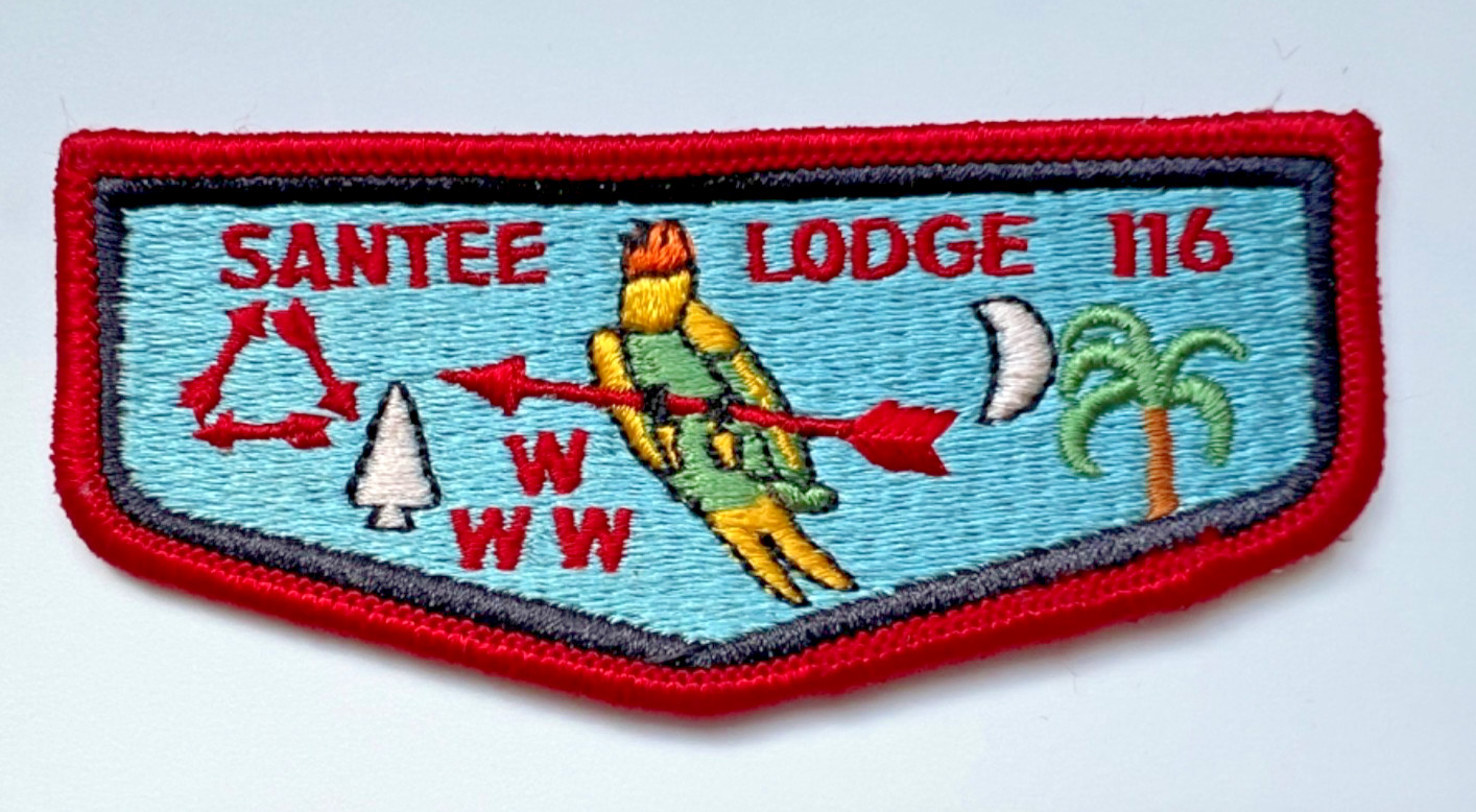 Santee Lodge 116 S4 Vigil Flap Pee Dee Area SC OA Order of the Arrow Santee Lodge 116 S4 Vigil Flap Pee Dee Area SC OA Order of the Arrow