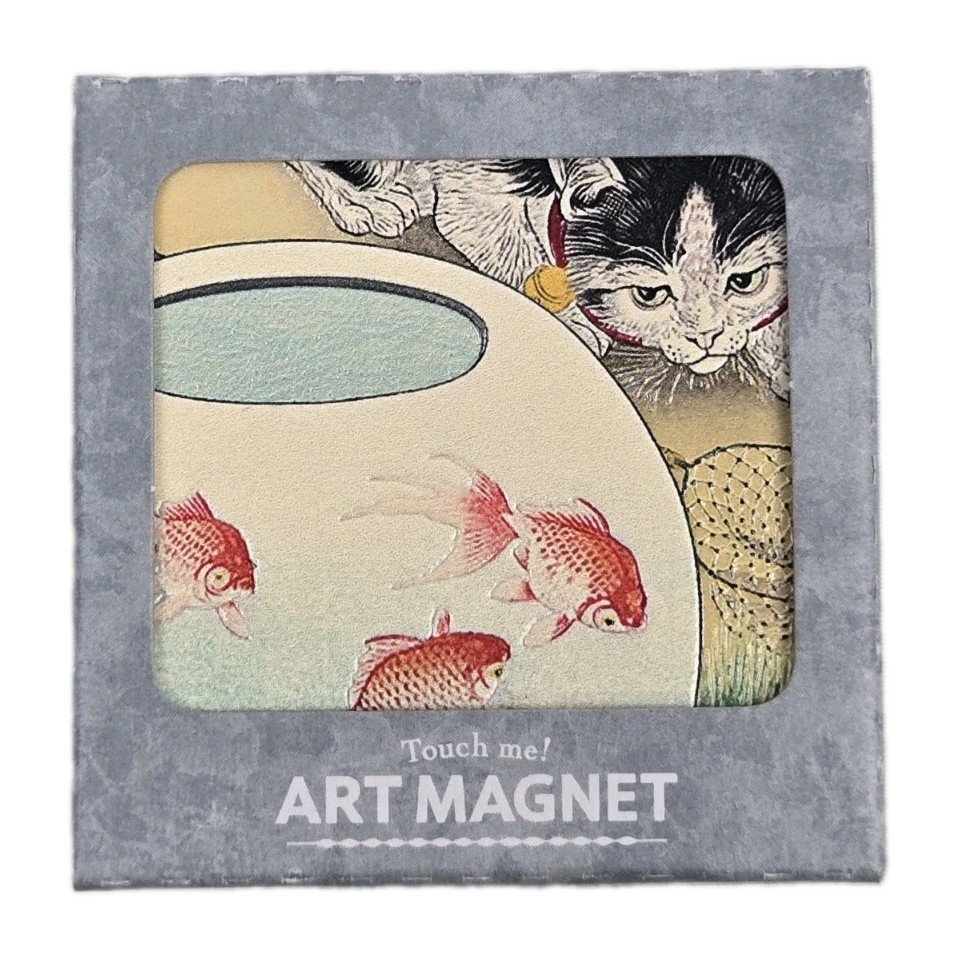 Magnet Ukiyo-e Hokurai Katsushika Japan brand ceramics Mino ware tiles Cat Magnet Ukiyo-e Hokurai Katsushika Japan brand ceramics Mino ware tiles Cat