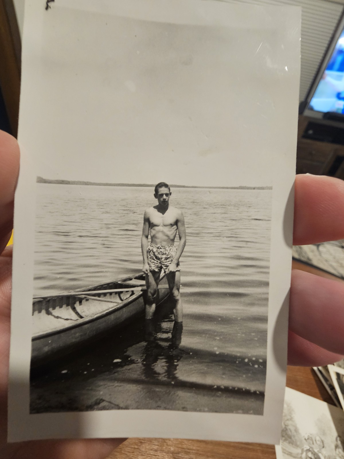 Handsome Shirtless Man Standing In The Water (F12)