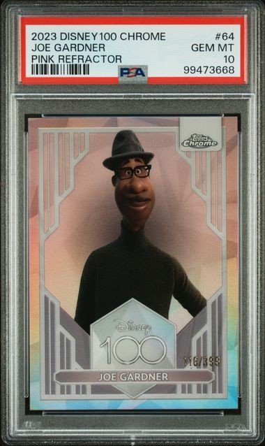 2023 Topps Chrome Disney 100 Joe Gardner Pink Refractor #/399 PSA 10 GEM MINT