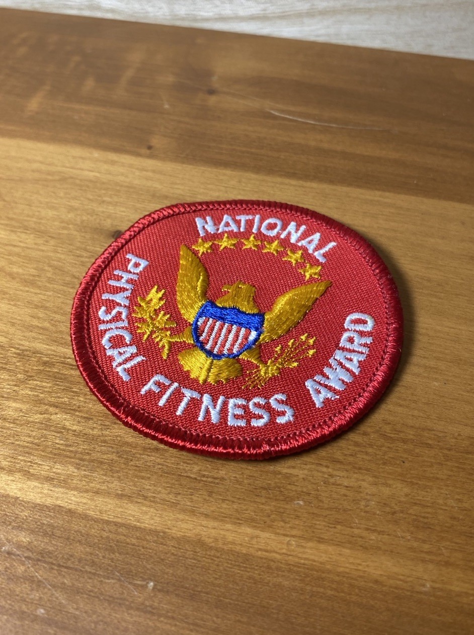 Vintage National Physical Fitness Award Patch Red Embroidered Presidential Seal Vintage National Physical Fitness Award Patch Red Embroidered Presidential Seal