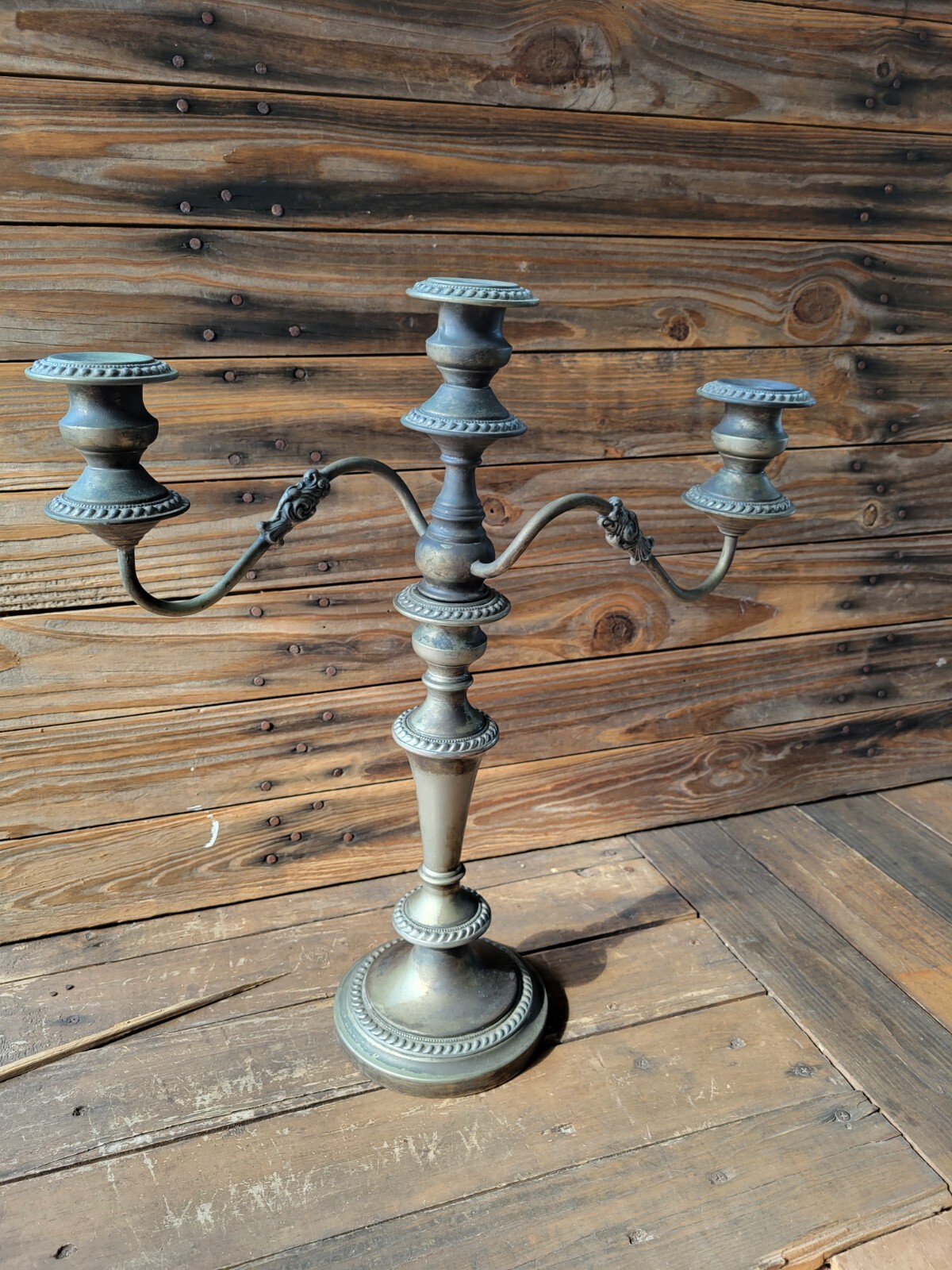 VTG 3 Arm Silver Plated? Electro Plate Sol Goldfelder Candle Candelabra Sconces