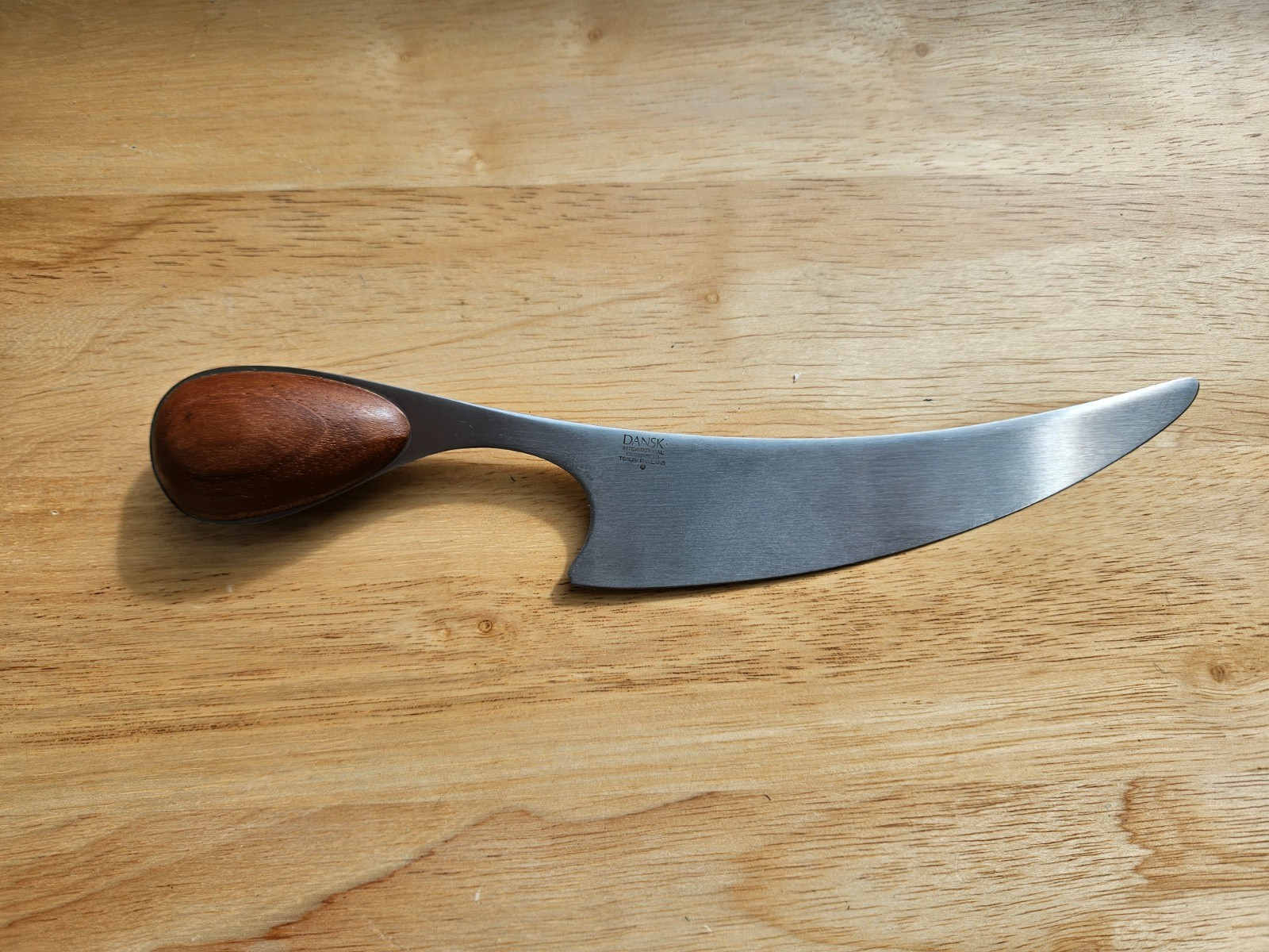 DANSK Designs Stainless Steel Cheese Knife Teak Handle International Thailand DANSK Designs Stainless Steel Cheese Knife Teak Handle International Thailand
