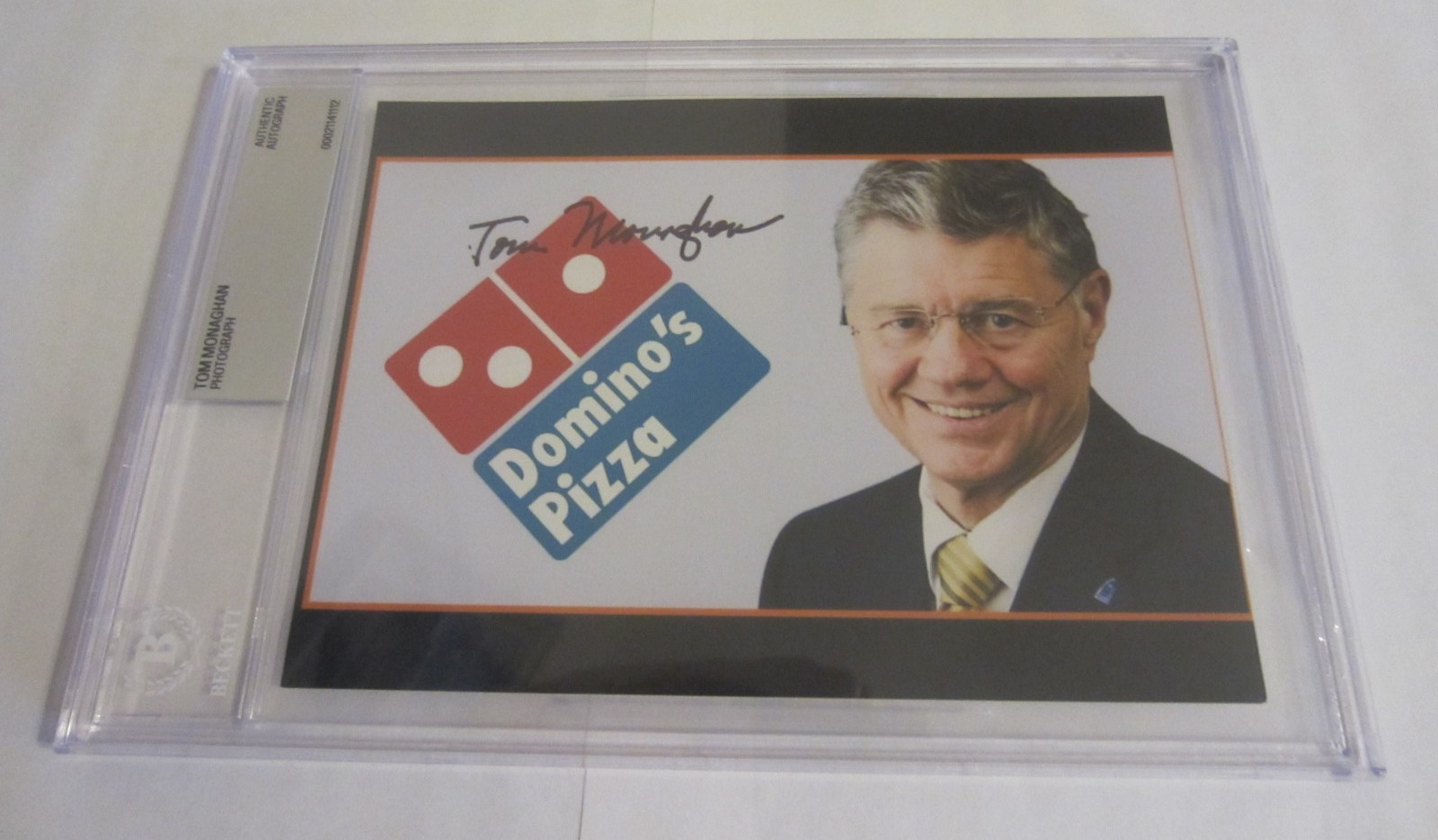 Tom Monaghan founder Domino's Pizza 5x7 photo autographed BAS Beckett authentic Tom Monaghan founder Domino's Pizza 5x7 photo autographed BAS Beckett authentic