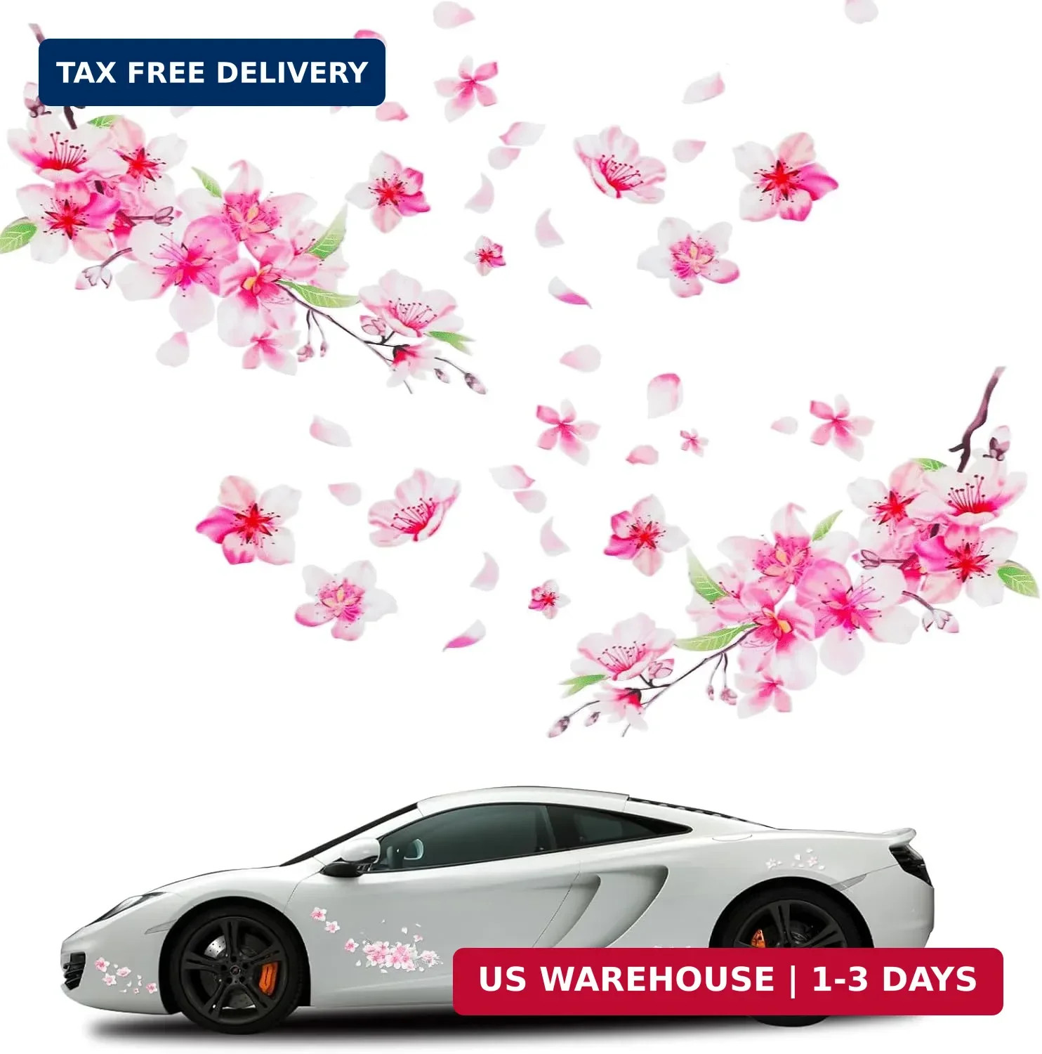 3 PCS Cherry Blossom Vinyl Car Sticker, 10'' Pink Car Stickers for Women, Cherry 3 PCS Cherry Blossom Vinyl Car Sticker, 10'' Pink Car Stickers for Women, Cherry