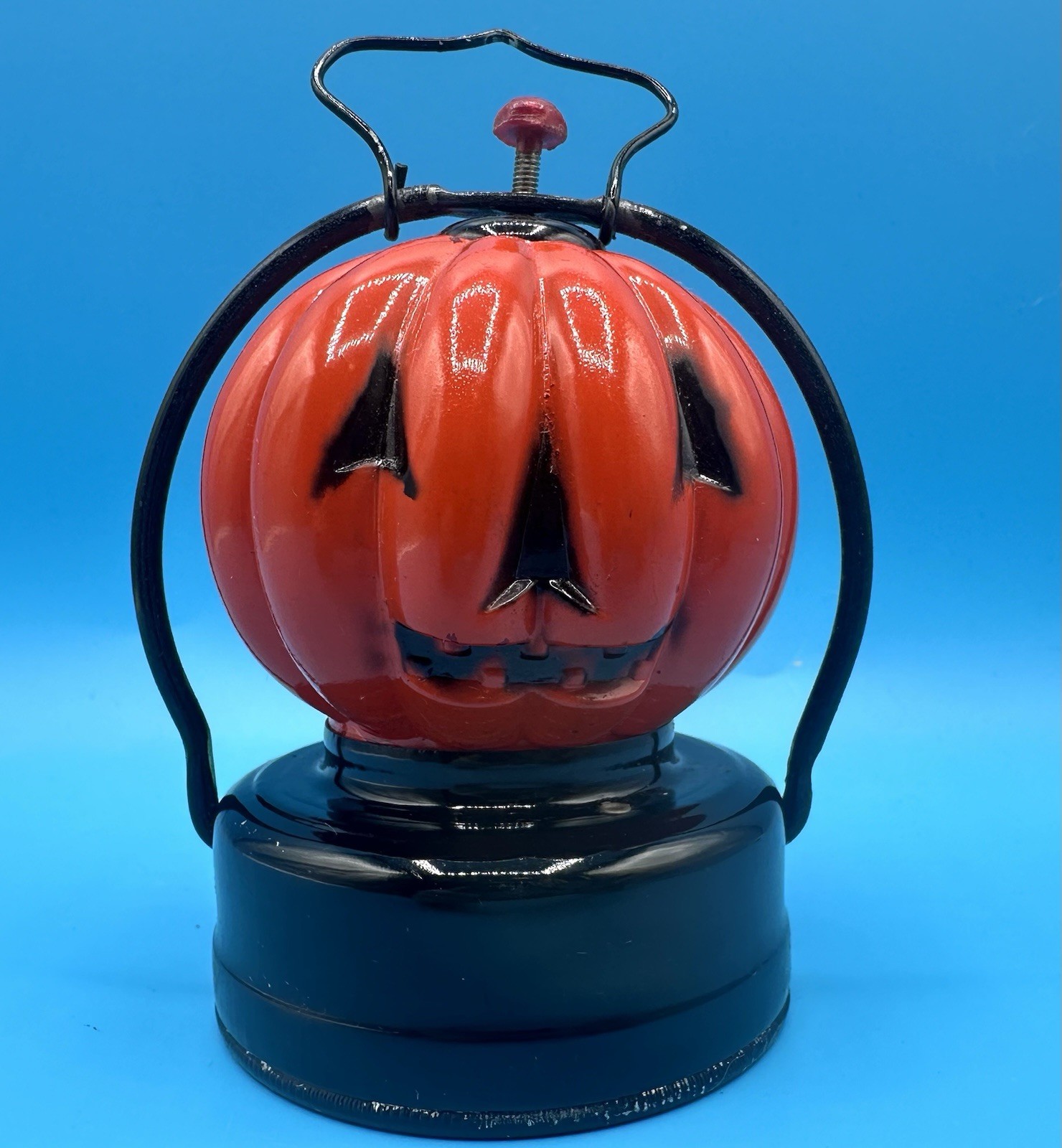 Vintage Wales Hong Kong Plastic & Metal Jack-O-Lantern Works Halloween Pumpkin Vintage Wales Hong Kong Plastic & Metal Jack-O-Lantern Works Halloween Pumpkin