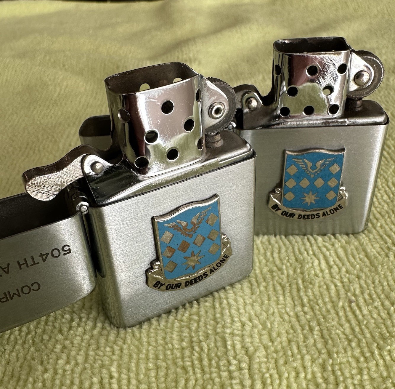 (2) Vintage 1960’s Vulcan Lighters US Army 504th Aviation Battalion Vietnam Era