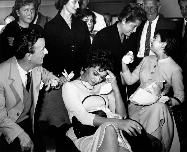 Italian actress Sophia Loren attending a party honour sister Maria- Old Photo