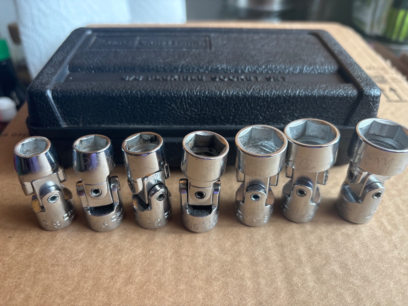 Vintage Sears Craftsman No. 43812 8-Piece (with original storage case) 3/8” Flex Vintage Sears Craftsman No. 43812 8-Piece (with original storage case) 3/8” Flex