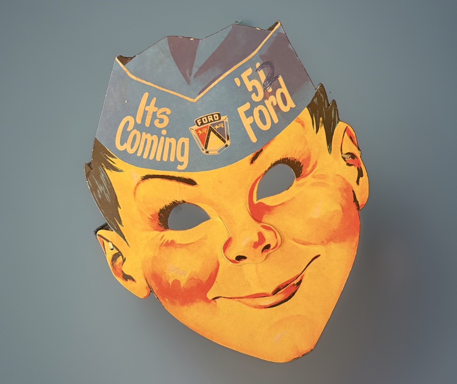 Vintage 1952 FORD Dealership Promo Paper Mask Teaser Ad NY Dealer Stamp RARE