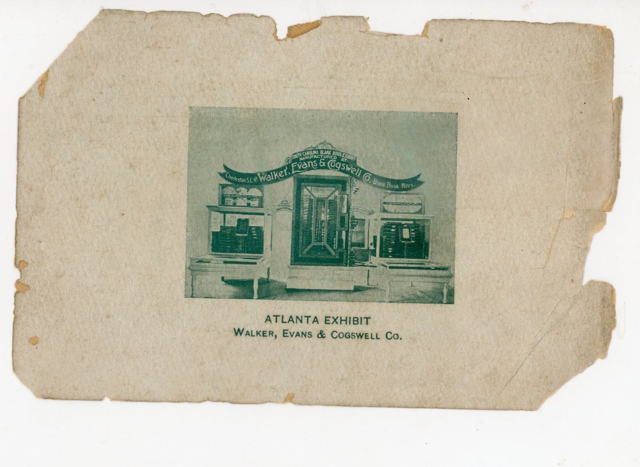 1895 Antique Trade Card Walker Evans & Cogswell Co Charleston SC Atlanta Exhibit 1895 Antique Trade Card Walker Evans & Cogswell Co Charleston SC Atlanta Exhibit