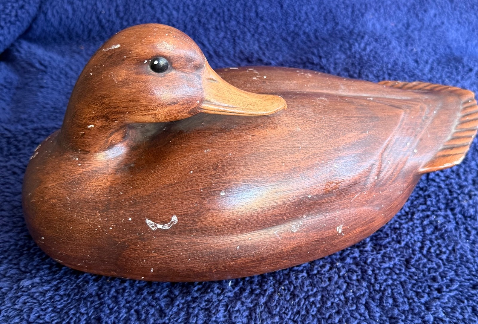Vintage Ceramic Duck Decoy Figurine - Faux Wood Grain Finish Brown Mallard Vintage Ceramic Duck Decoy Figurine - Faux Wood Grain Finish Brown Mallard