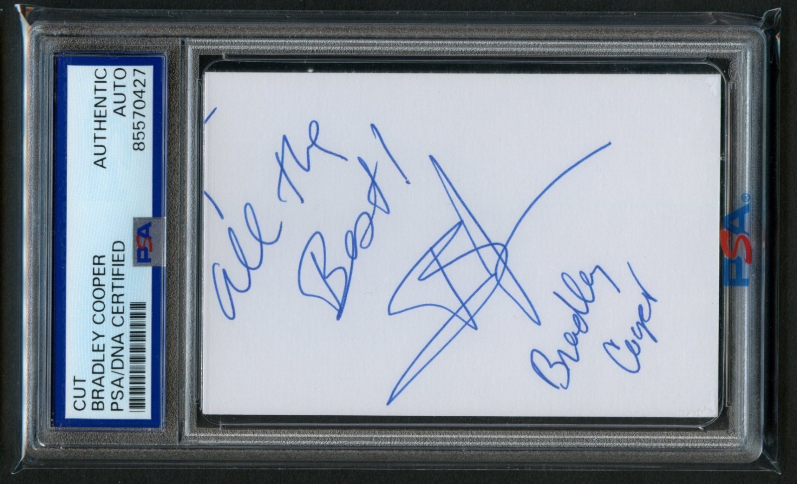 Bradley Cooper signed autograph 2.5x3.5 cut Actor: The Hangover PSA Slabbed Bradley Cooper signed autograph 2.5x3.5 cut Actor: The Hangover PSA Slabbed