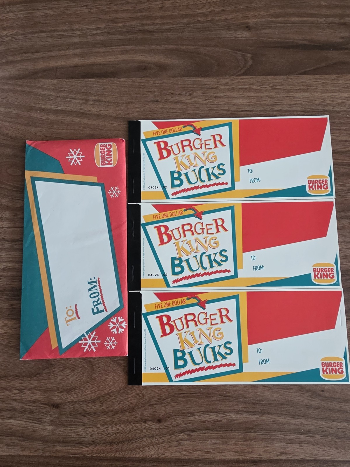 Vintage 1993 Burger King Bucks $1 Gift Certificates - 3 Books Of 5