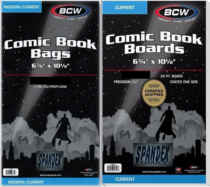 25 Pack BCW 2Mil Current Modern Poly Bags & Comic Boards Acid Free Safe Storage 25 Pack BCW 2Mil Current Modern Poly Bags & Comic Boards Acid Free Safe Storage