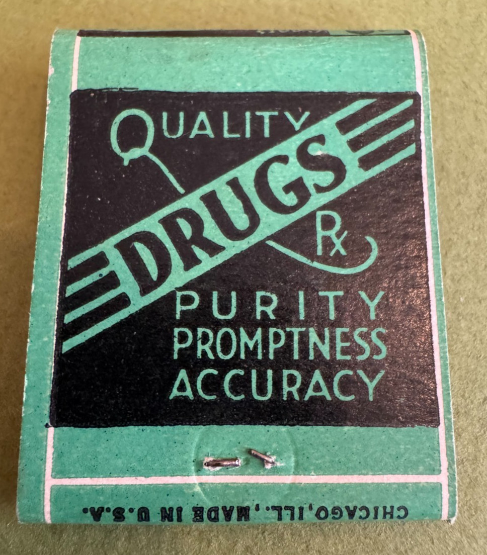 Hunt's Rexall Drug Store Matchbook, Wautoma, Wisconsin, Green, Vintage, Unstruck Hunt's Rexall Drug Store Matchbook, Wautoma, Wisconsin, Green, Vintage, Unstruck