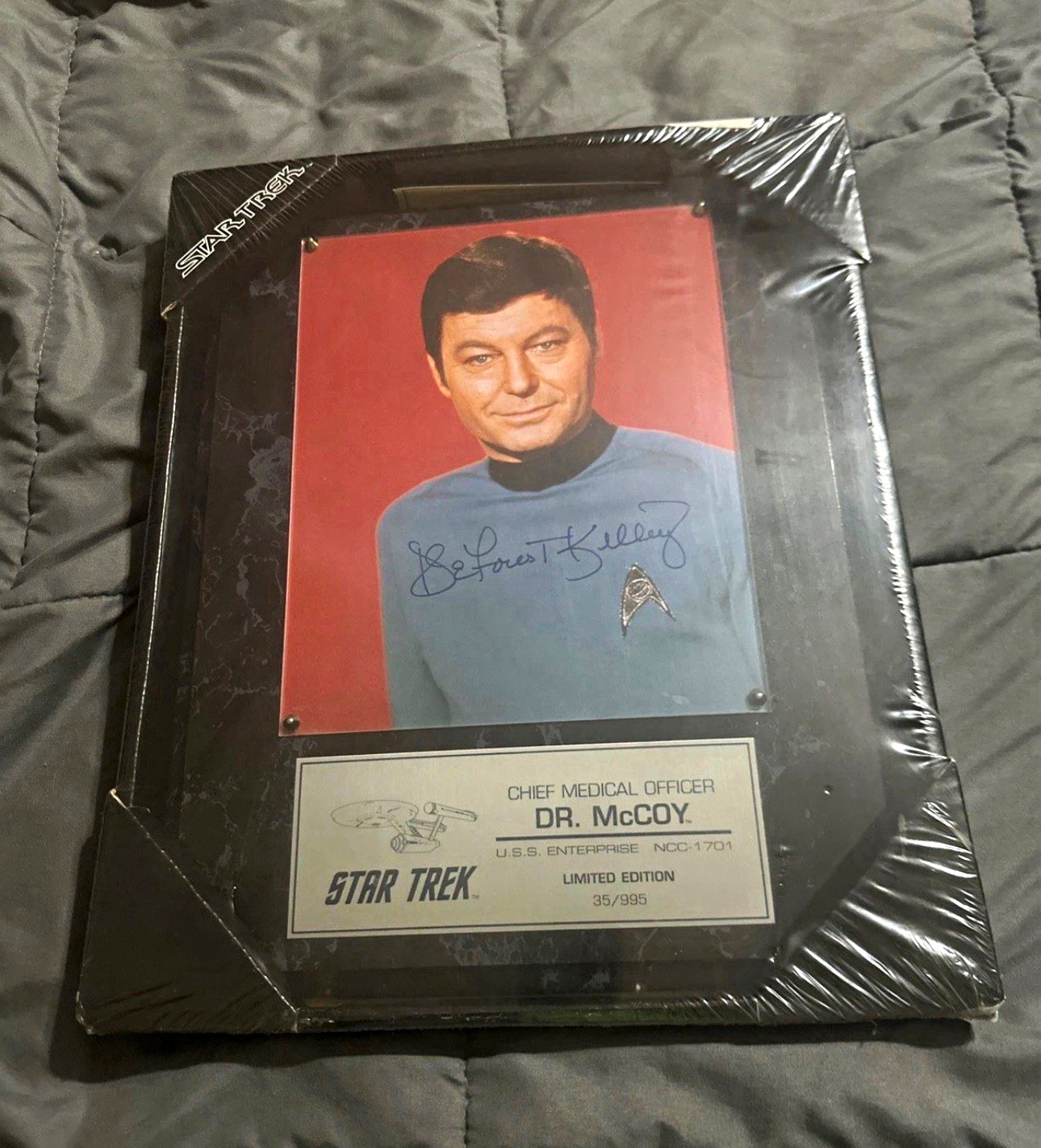 Star Trek Dr. Leonard McCoy Chief Medical Officer Plaque Signed DeForest Kelley Star Trek Dr. Leonard McCoy Chief Medical Officer Plaque Signed DeForest Kelley