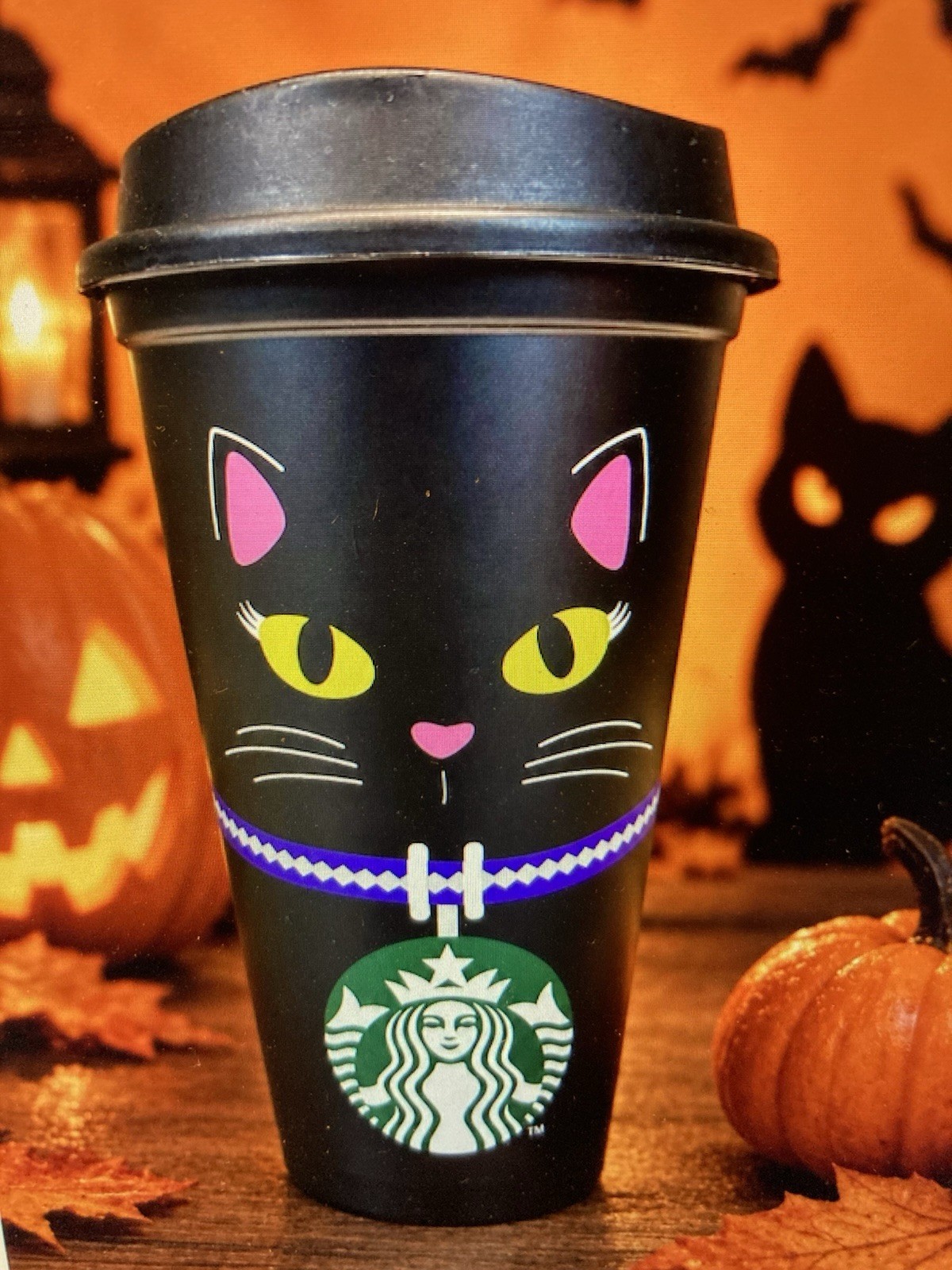 Starbucks 2026 Ltd. Ed. Halloween Reusable Black Cat Whiskers Tumbler New w/Tag