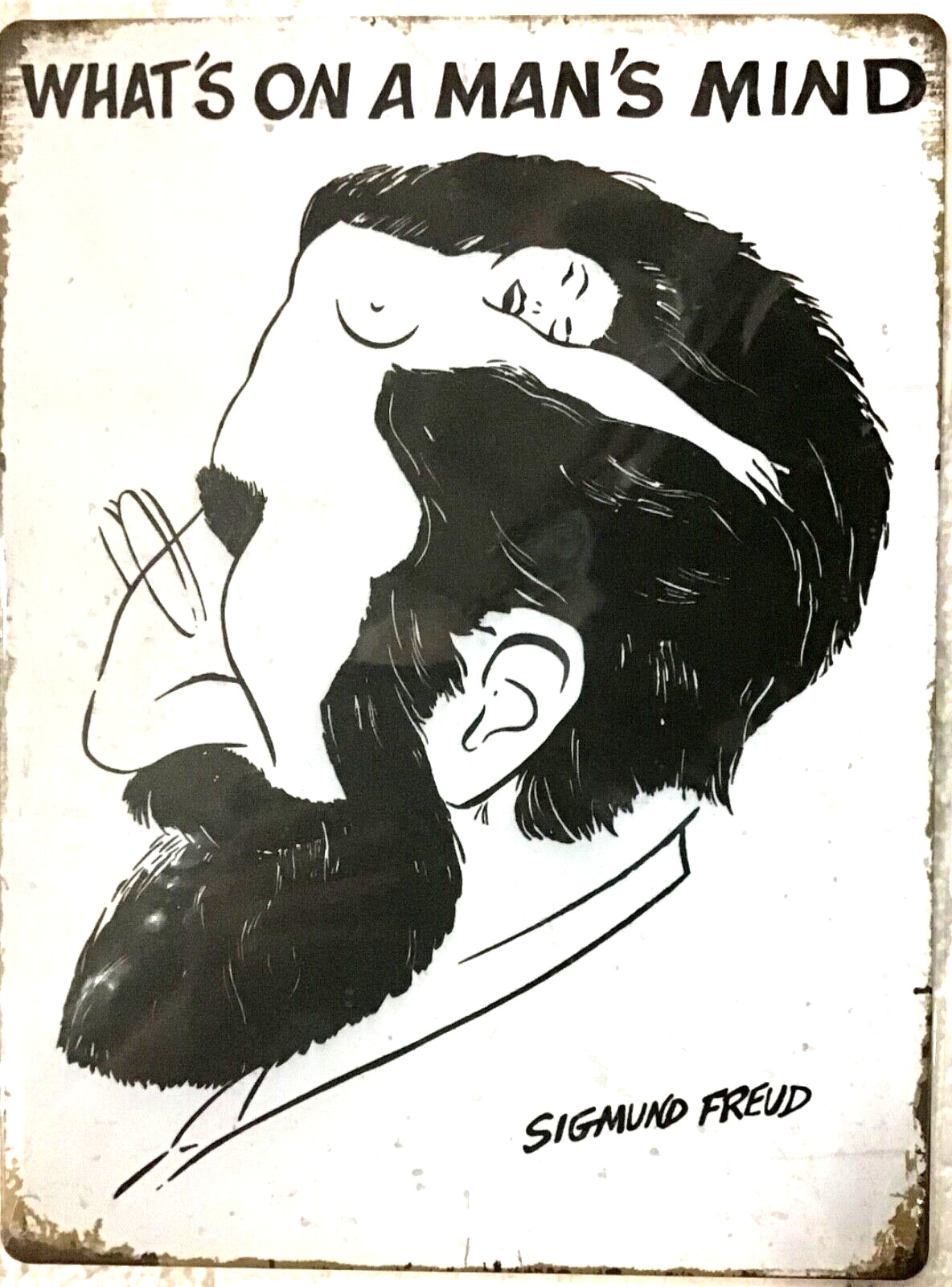 TIN SIGN 12x16 Sigmund Freud Sexy Girls Psychiatrist Analyst Men Women Minds SS TIN SIGN 12x16 Sigmund Freud Sexy Girls Psychiatrist Analyst Men Women Minds SS