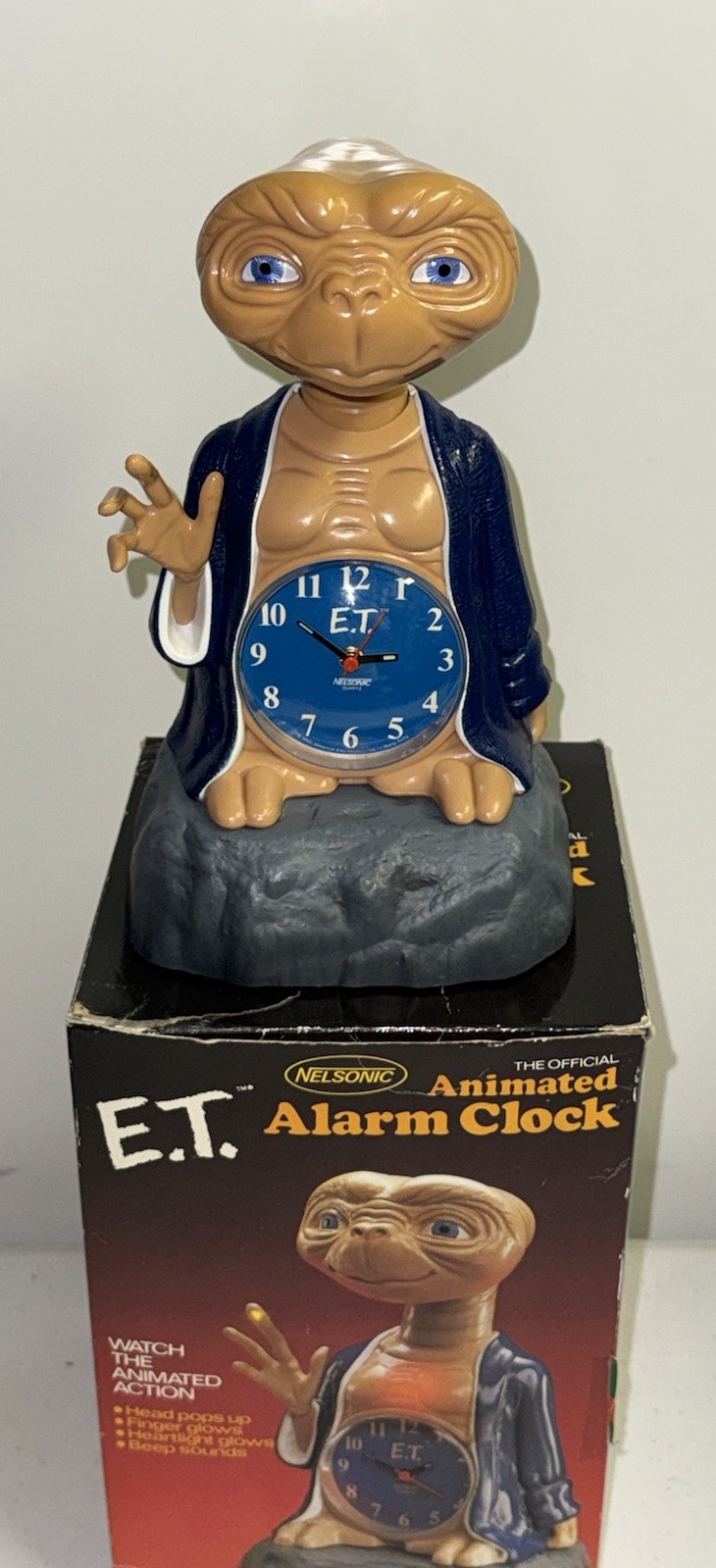 Nelsonic E.T. The Extra-Terrestrial Alarm Clock 1985 Vintage w/Box “Very Cool” Nelsonic E.T. The Extra-Terrestrial Alarm Clock 1985 Vintage w/Box “Very Cool”