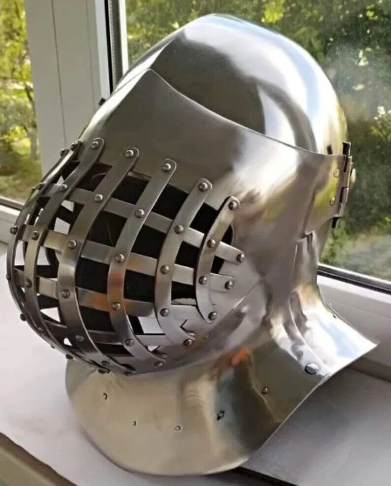 13th Century Medieval Bascinet Helmet Medieval Viking Warrior Helmet Full Face