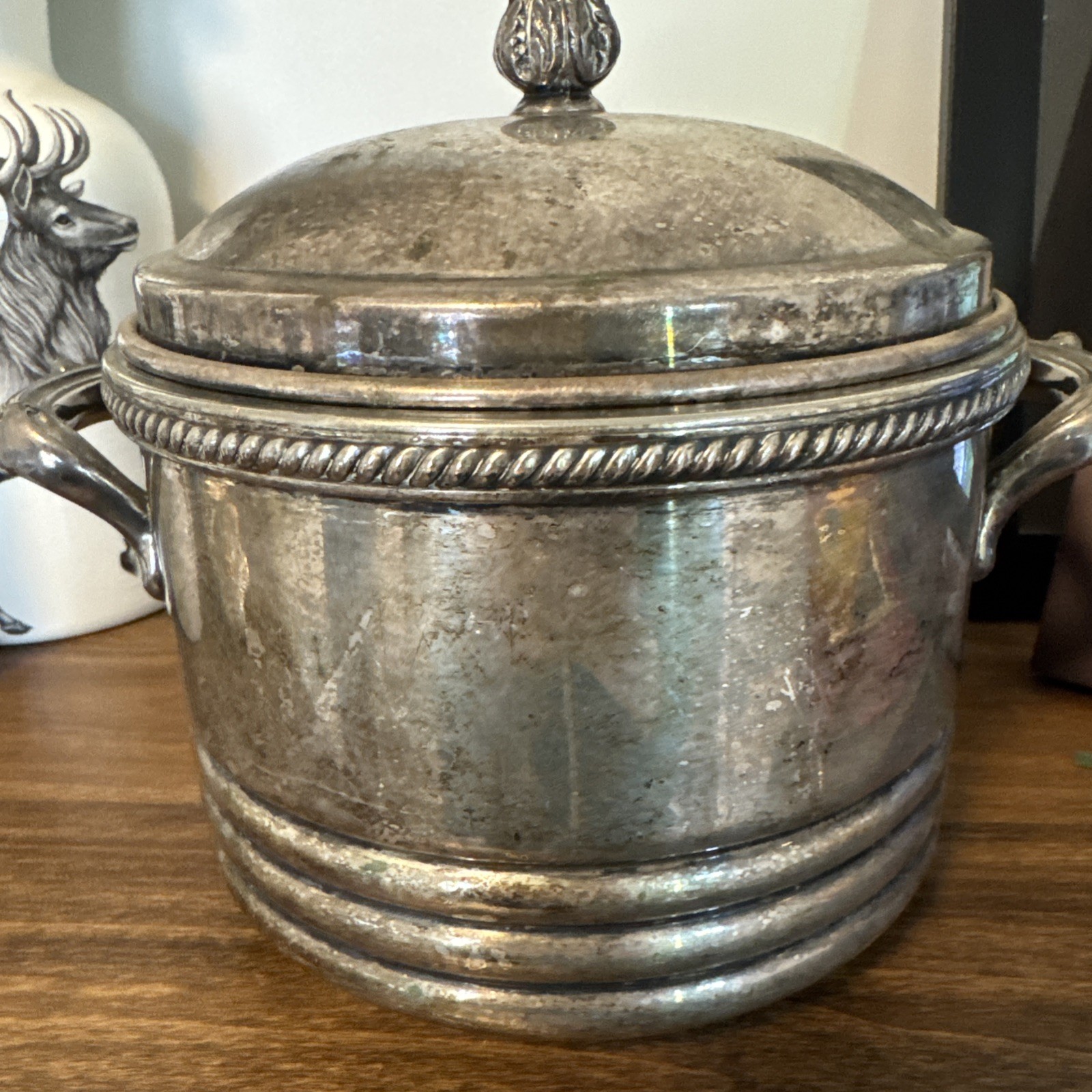 Vintage Keystone Silver-Plated  Ice Bucket- Vacuum Insulated Mud Century