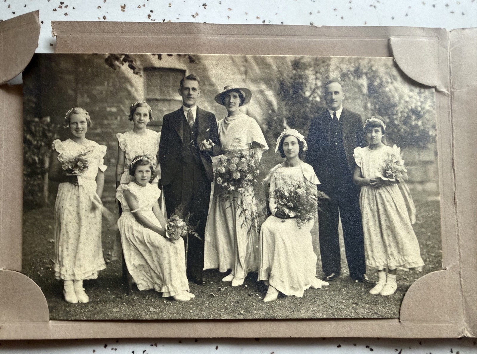 Antique Cabinet Card Photo Postcard British Wedding Family Early 20th Century Antique Cabinet Card Photo Postcard British Wedding Family Early 20th Century