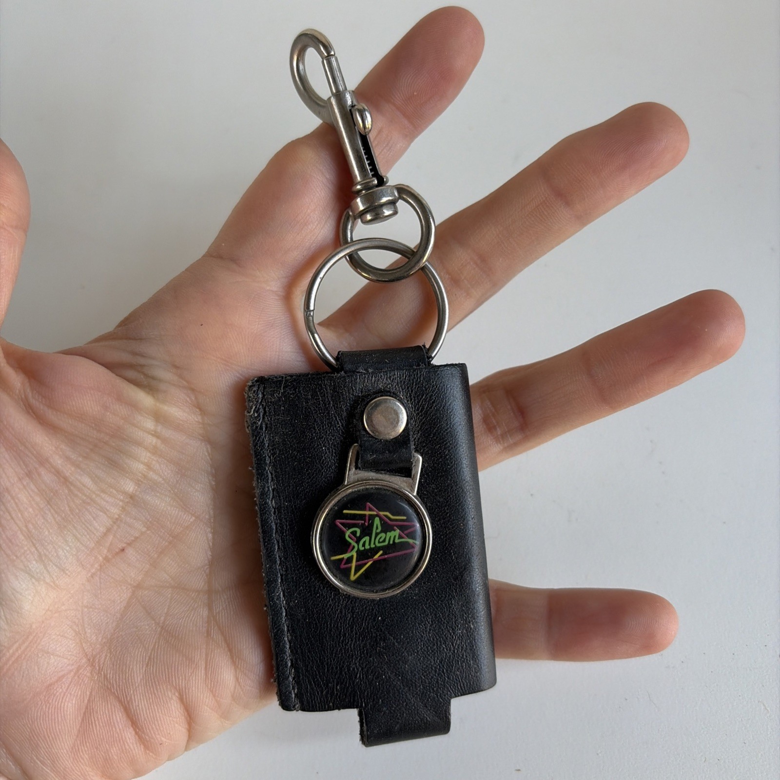 Salem Cigarettes Keychain Leather Lighter Holder Clip Vintage 1980s