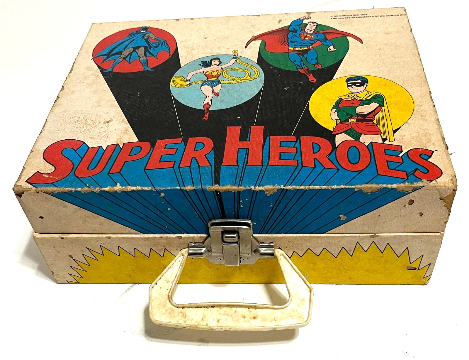 SUPER HEROES 1978 DC Comics SP-14 Carry Portable Record Player Tested & Works