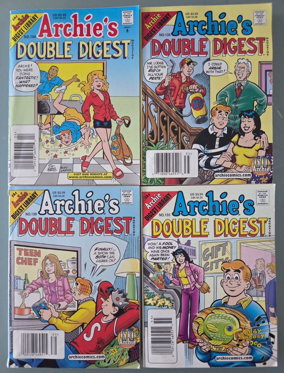 ARCHIE'S DOUBLE DIGEST SET OF 9 COMICS MAGAZINE ARCHIE COMICS BETTY & VERONICA ARCHIE'S DOUBLE DIGEST SET OF 9 COMICS MAGAZINE ARCHIE COMICS BETTY & VERONICA
