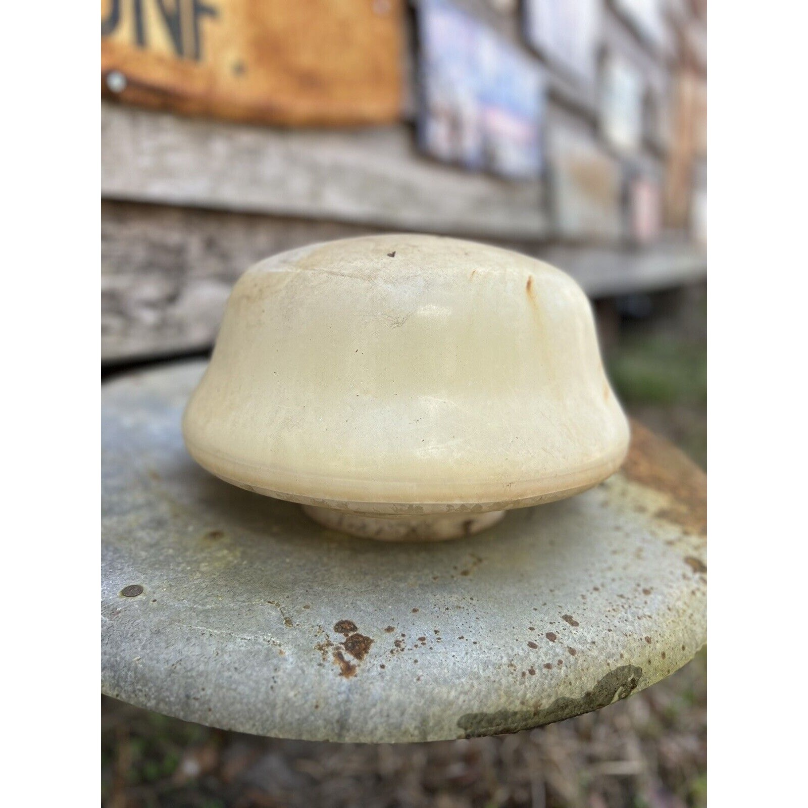 Vintage Antique School House Globe White Milk Glass Light Shade