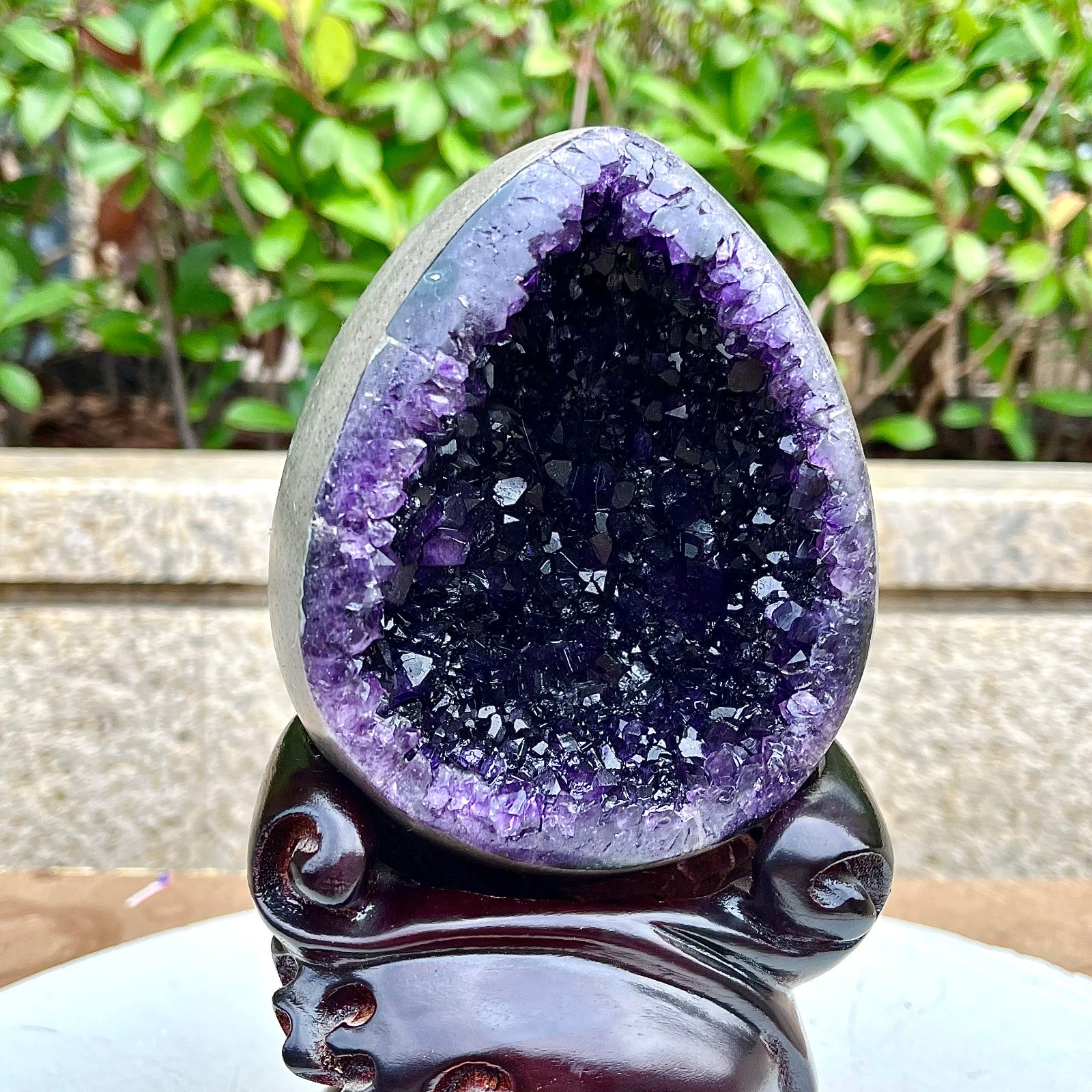 2.91LB  High quality Natural Amethyst geode quartz crystal Dinosaur egg healing