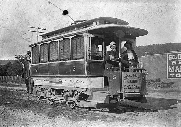 Chatanooga TN Early electric railroad car in Chatanooga TN ca 1900- Old Photo