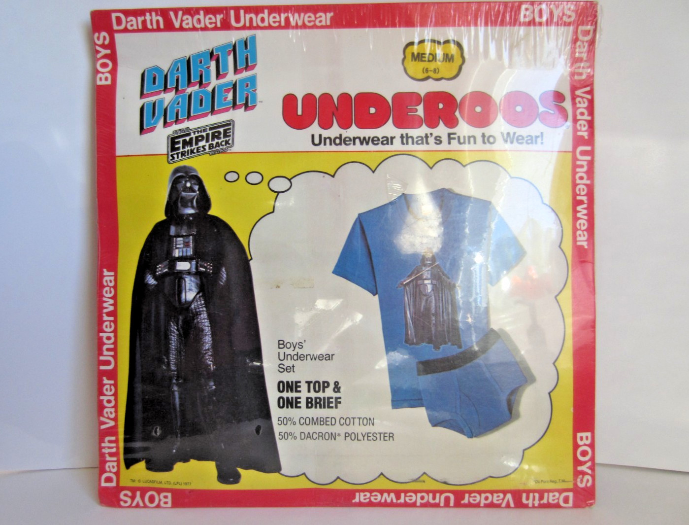 1979 STAR WARS Underoos - Darth Vader - Factory Sealed (Boys 6-8) Medium
