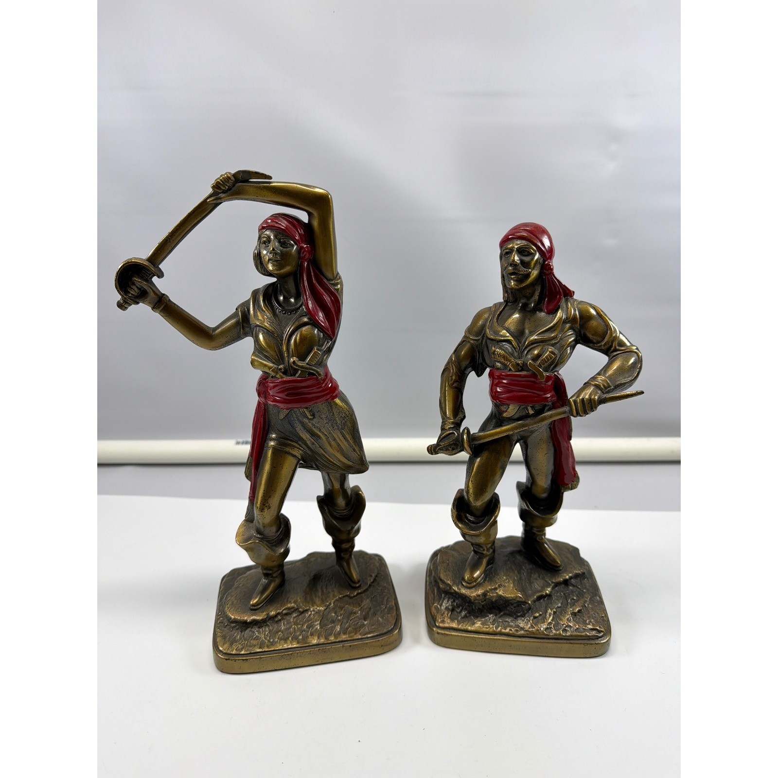 Antique 1920s Art Deco Pirate Swashbuckler Pirate Bookends Herzel K&O