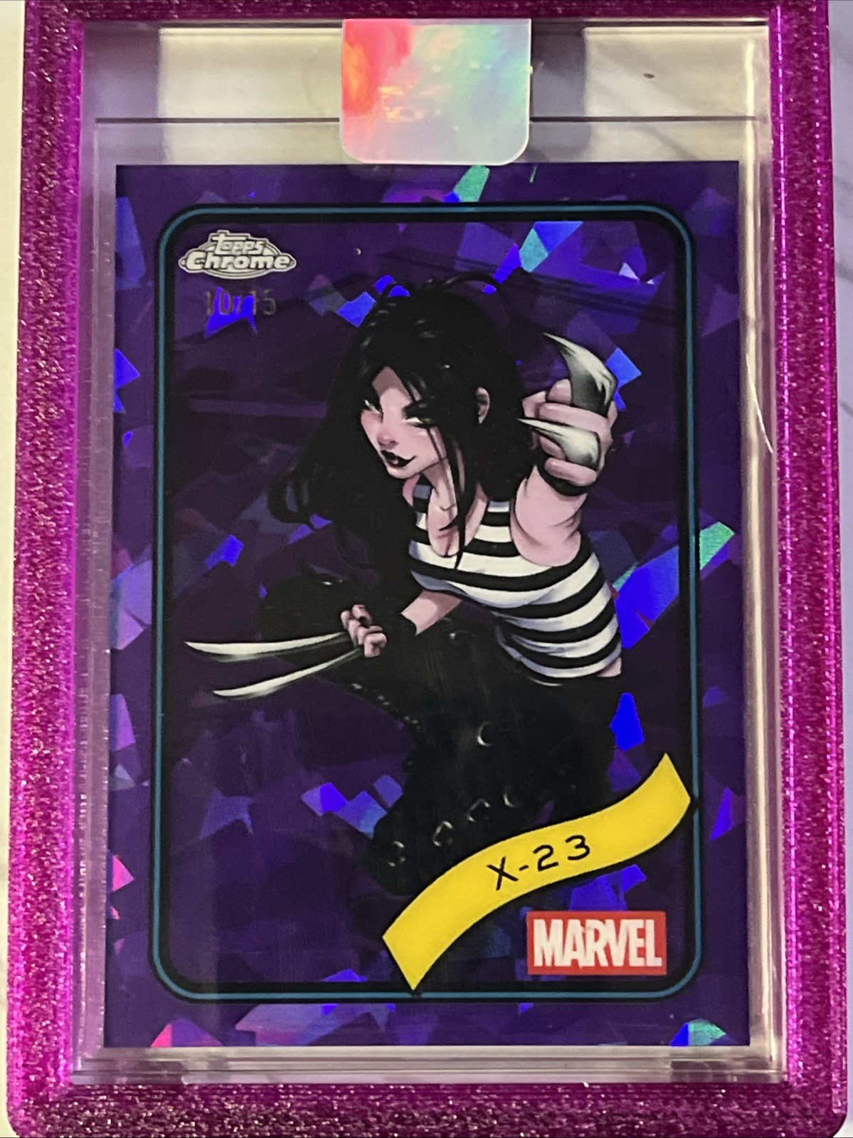 2025 Topps Chrome Marvel Sapphire X-23 Purple Refractor # 10/15
