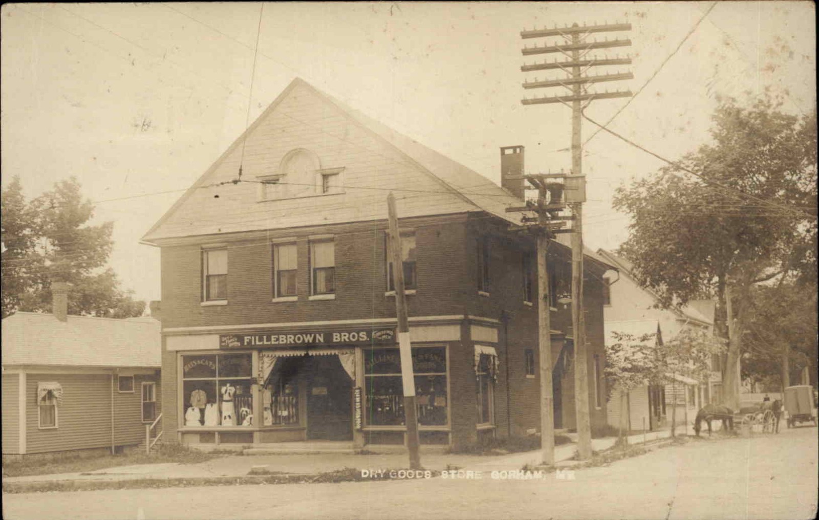 GORHAM MAINE ME Fillebrown Bros Storefront Antique RPPC Real Photo Postcard GORHAM MAINE ME Fillebrown Bros Storefront Antique RPPC Real Photo Postcard