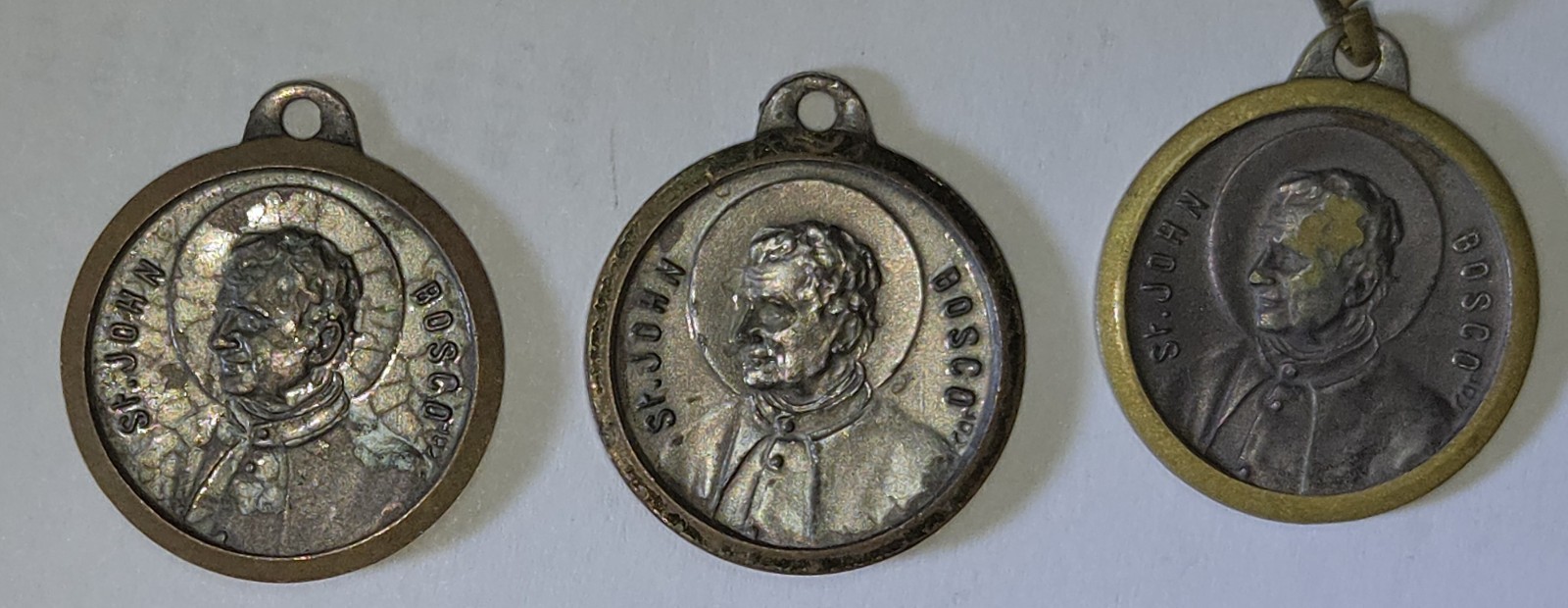 3 Vintage Italian Religious Medals Don Bosco CDF Italy - 3 Vintage Italian Religious Medals Don Bosco CDF Italy -