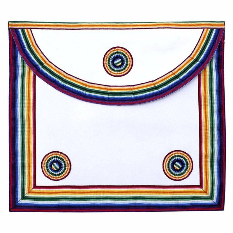 Member Royal Ark Mariner AMD Apron - Multi colour with Three Rosettes-IMITATION