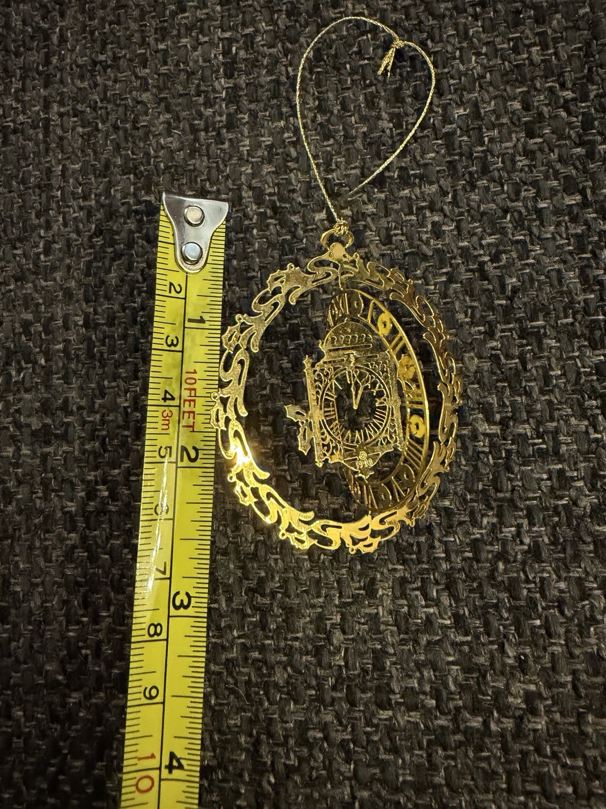 Vintage Marshall Field's Great Clock 24K Gold-Plated Spinner Ornament No Box