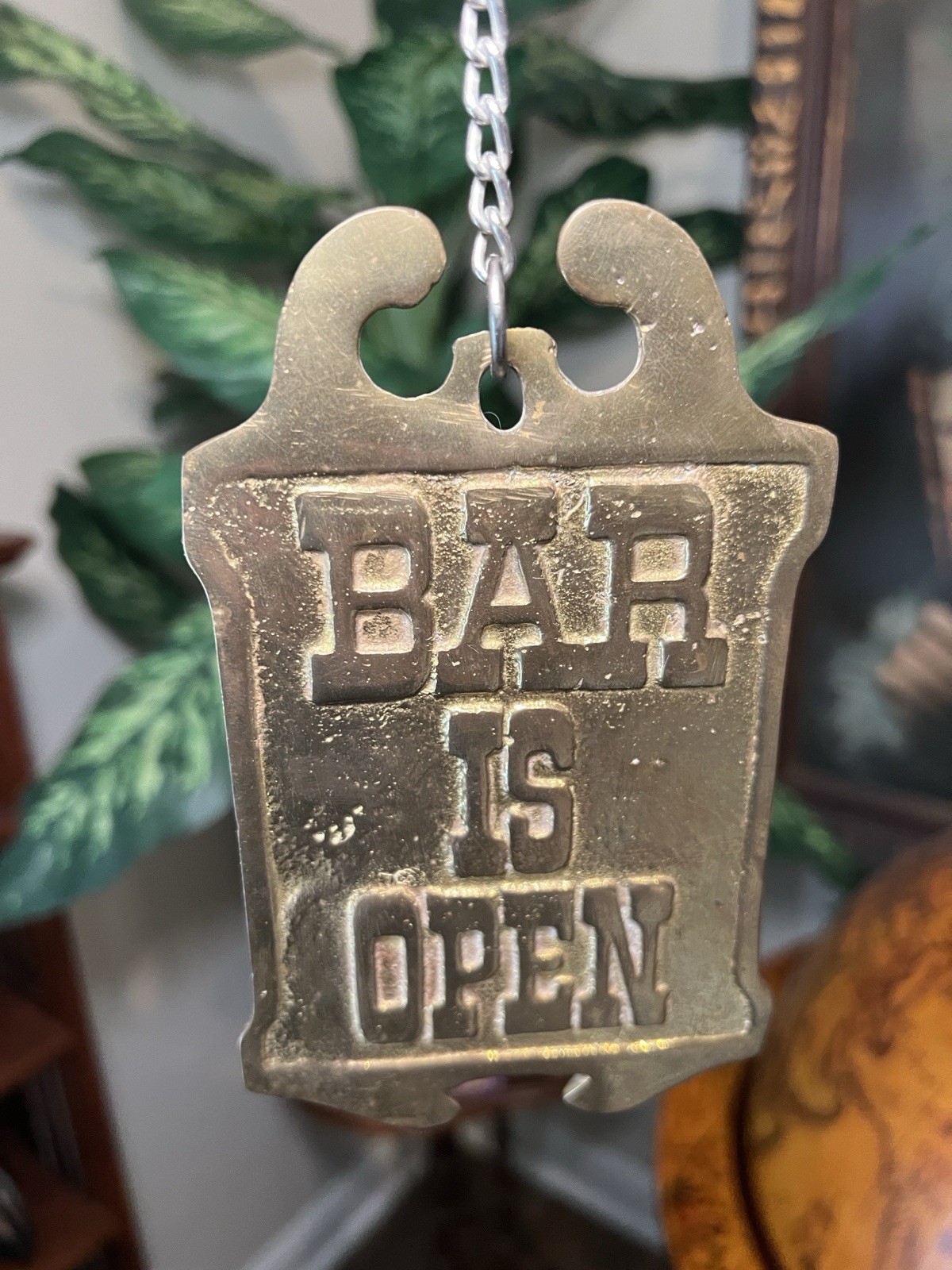Vintage Solid Brass Bar Is Open / Bar Is Closed Flip Hanging Sign Double Sided Vintage Solid Brass Bar Is Open / Bar Is Closed Flip Hanging Sign Double Sided