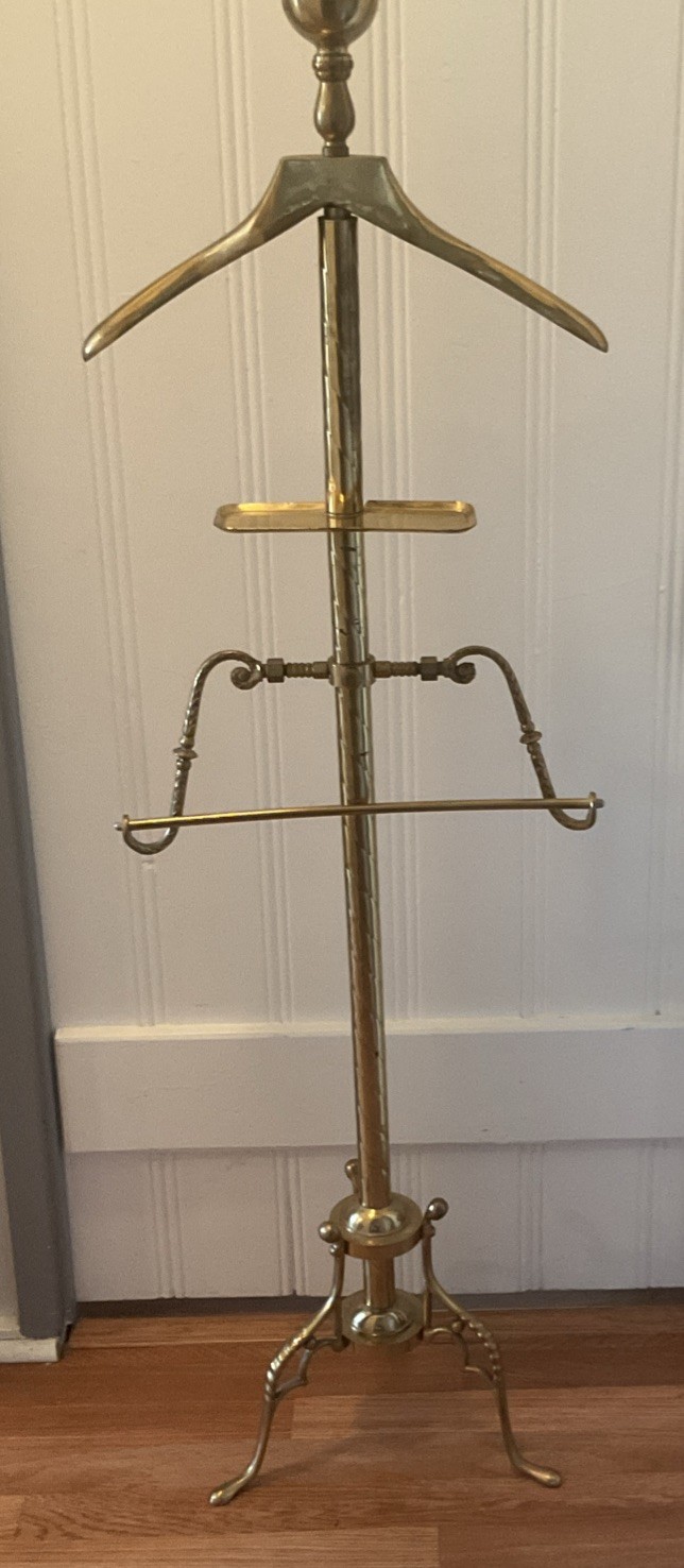 Vintage Gentlemens Valet Brass Gentlemens Butler Stand Vintage Gentlemens Valet Brass Gentlemens Butler Stand