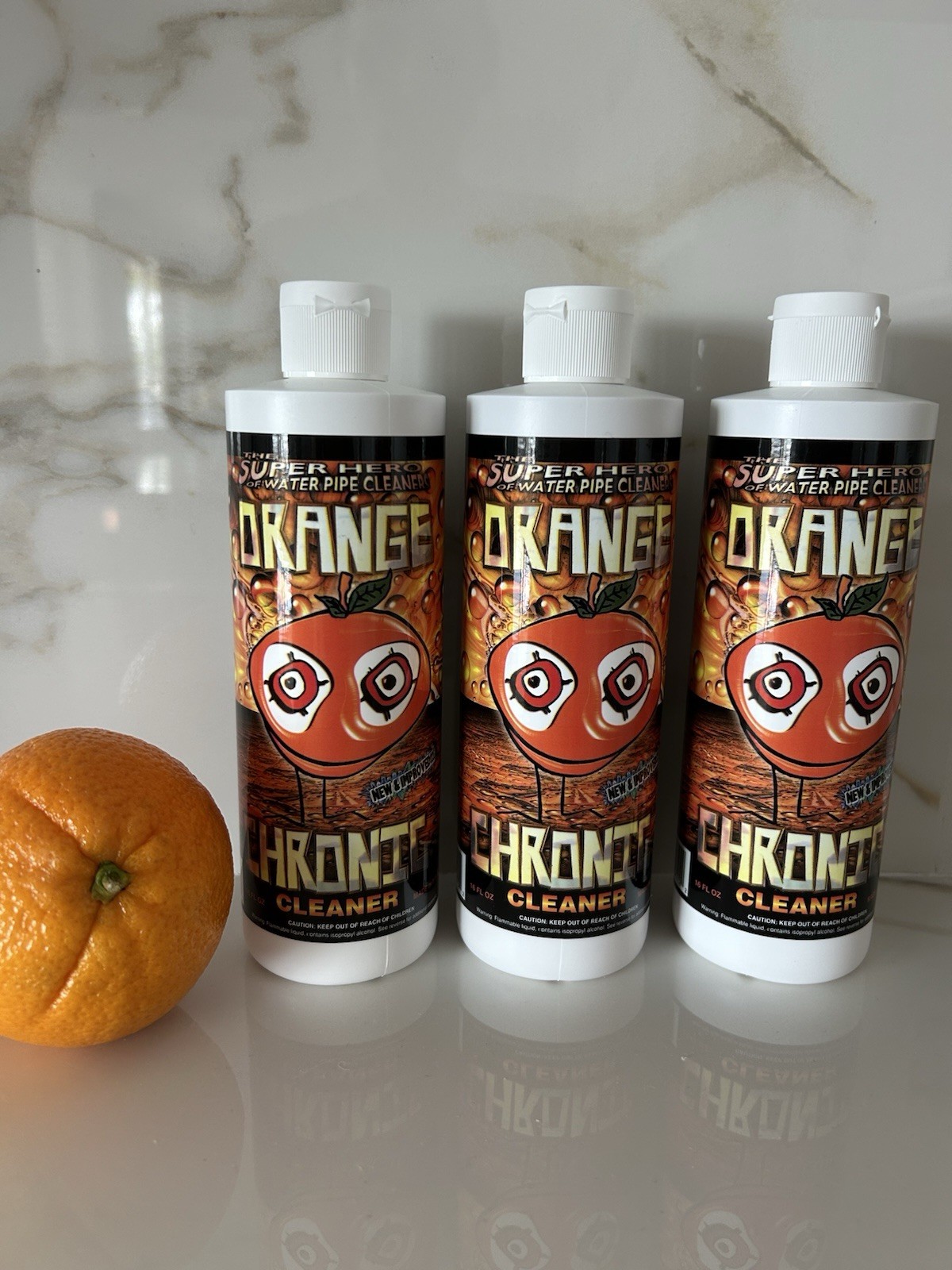 Orange Chronic Cleaner 16 oz (3 Pack) THE SUPER HERO OF WATER PIPE CLEANERS