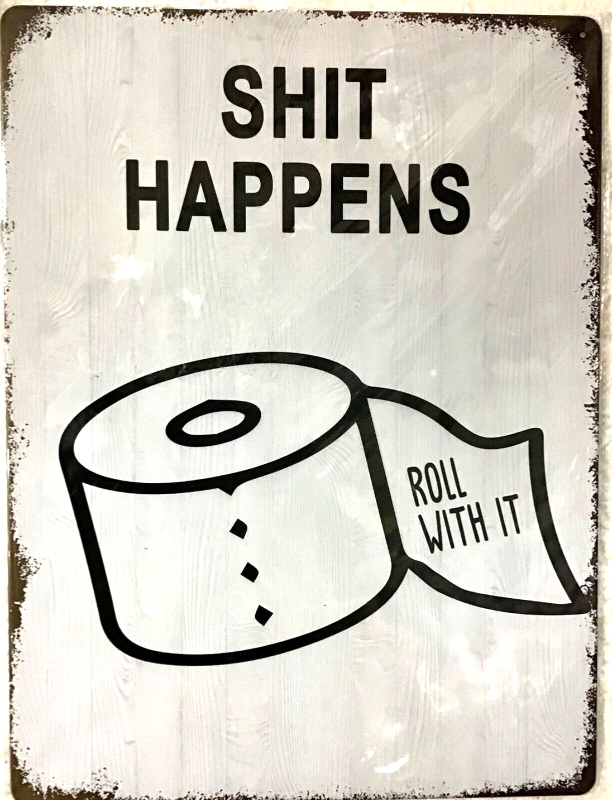 FREE SHIPPING BUY or make OFFER B4 it’s SOLD Stuff happens 12x16 new TIN SIGN