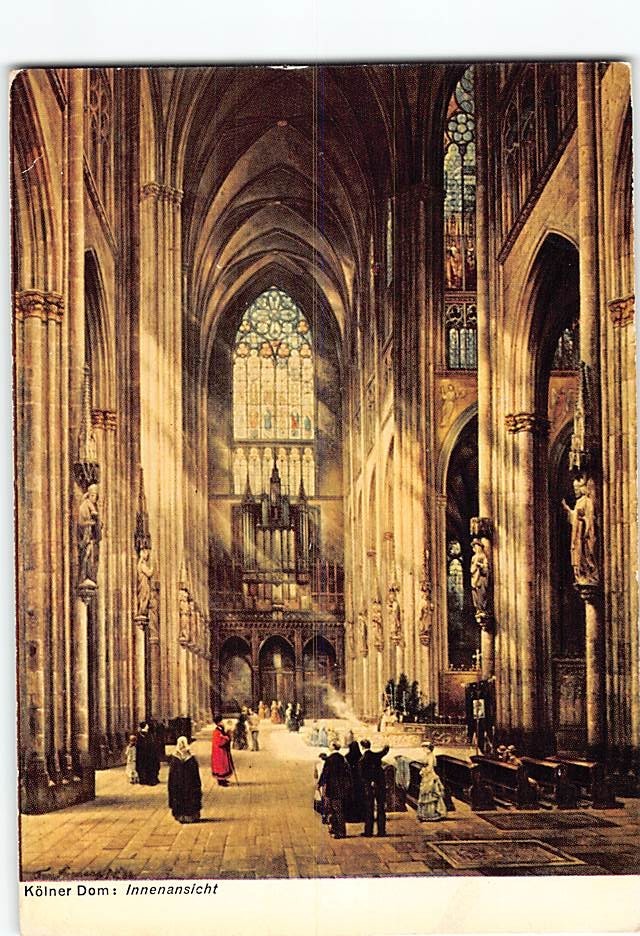 Postcard Interior of the Cologne Cathedral in Germany