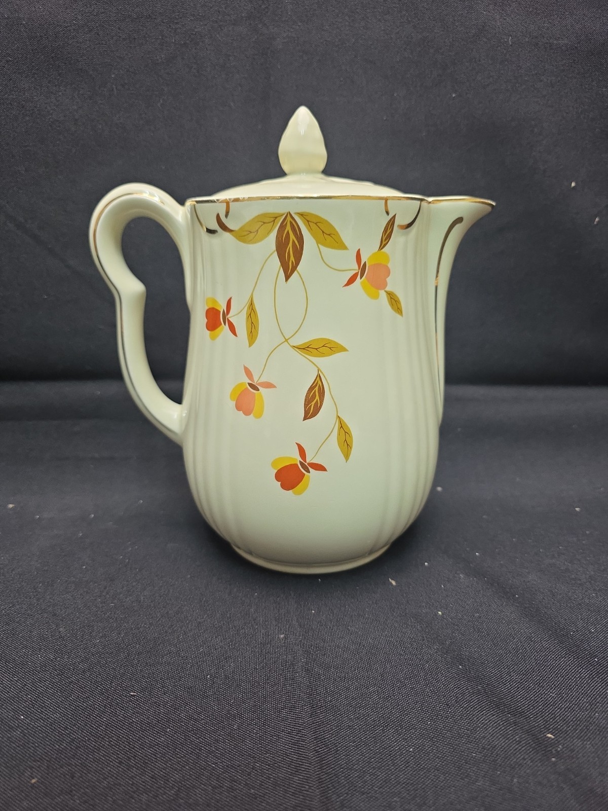 Vintage Jewel Tea Coffee Pot Autum Leaf Hall Superior China
