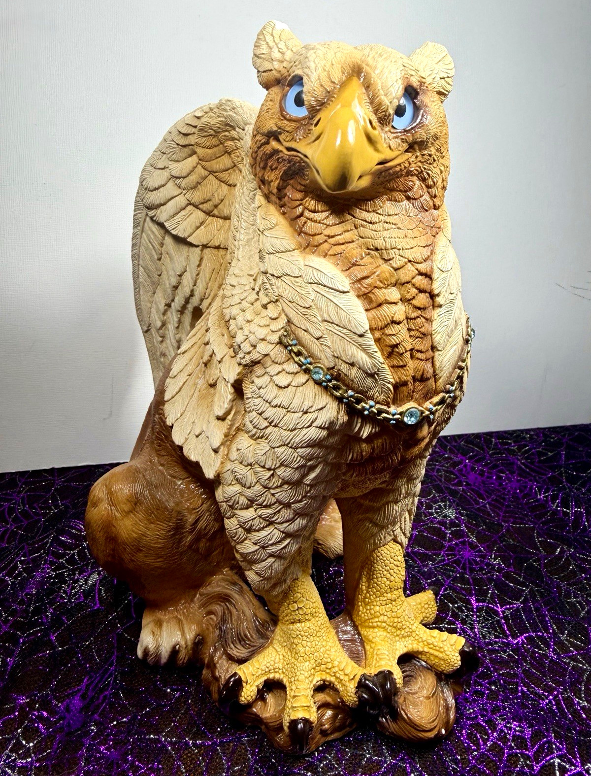 Vintage Wildstone Editions Pena 1989 Signed Griffin Figurine Resin Painted Brown