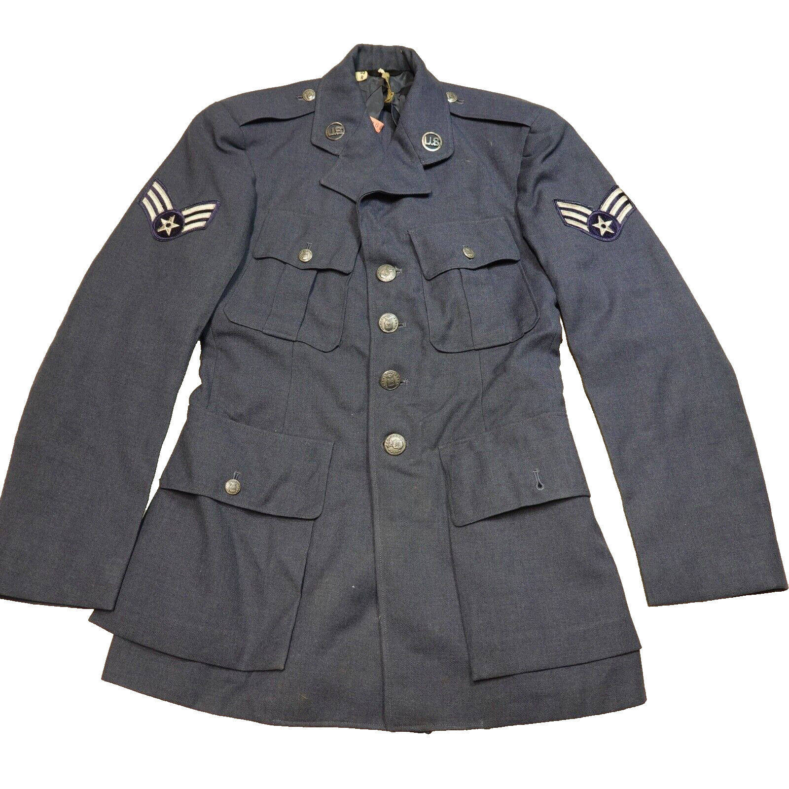 Vintage 1949 US Air Force Military Wool Coat 35R Serge Blue USA War Uniform Vintage 1949 US Air Force Military Wool Coat 35R Serge Blue USA War Uniform