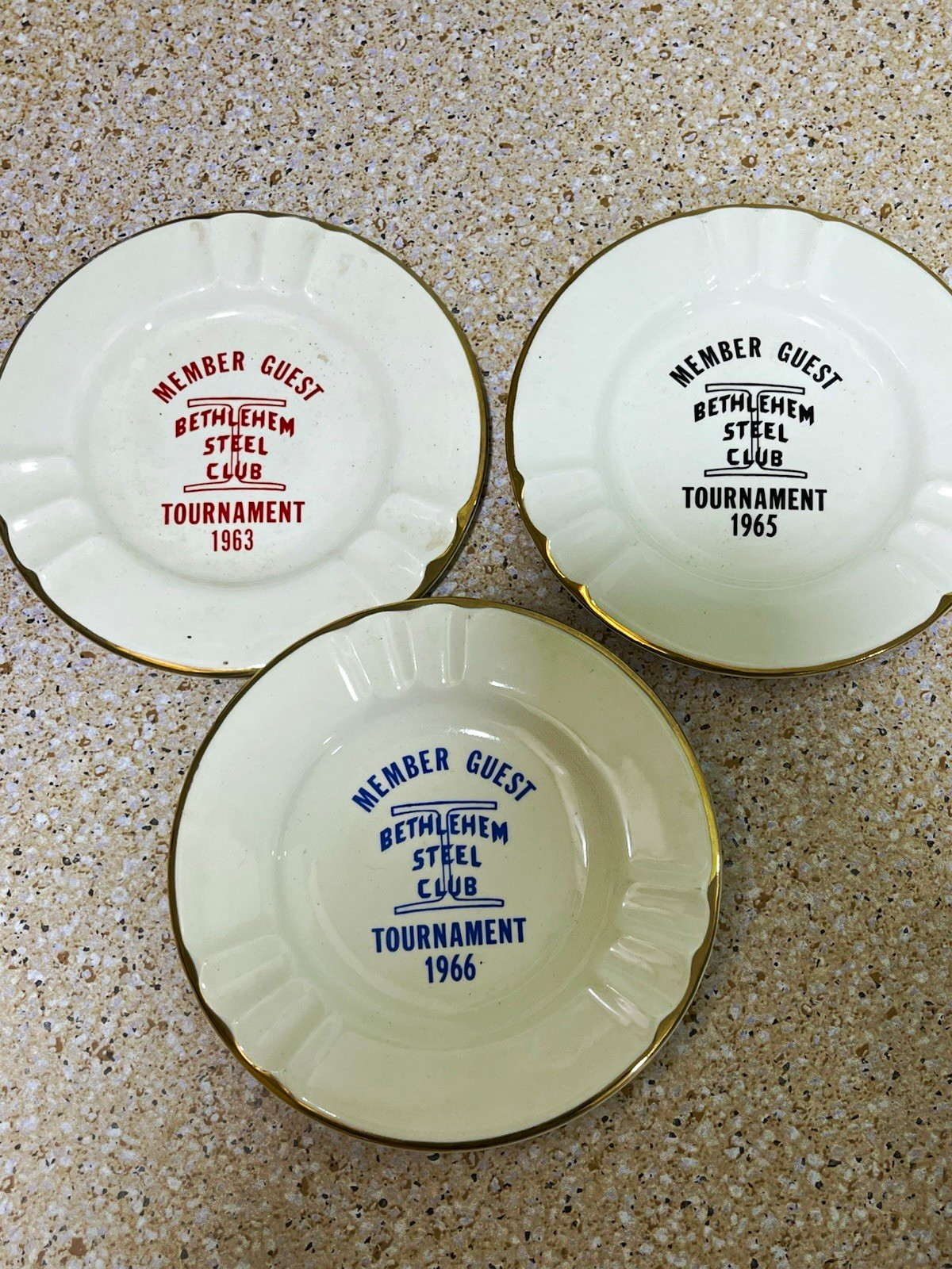 Vtg Bethlehem Steel Club Member Guest Golf Tournament Ashtray Lot 1963 1965 1966 Vtg Bethlehem Steel Club Member Guest Golf Tournament Ashtray Lot 1963 1965 1966