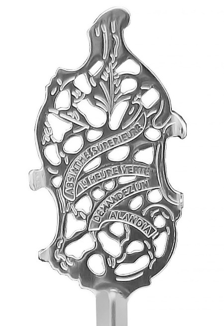 Embossed Absinthe Spoon Wormwood Leaf - 